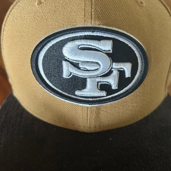 SAN FRANCISCO 49ERS 2-TONE COLOR PACK 59FIFTY FITTED HAT Tan/Black fitted 7 1/8 - Picture 5 of 5